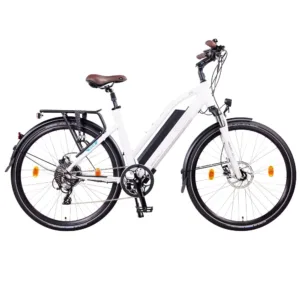 NCM Milano Plus 28-Zoll Trekking E-Bike in Weiß – leistungsstarkes E-Bike für Pendler, Stadtfahrten und Touren