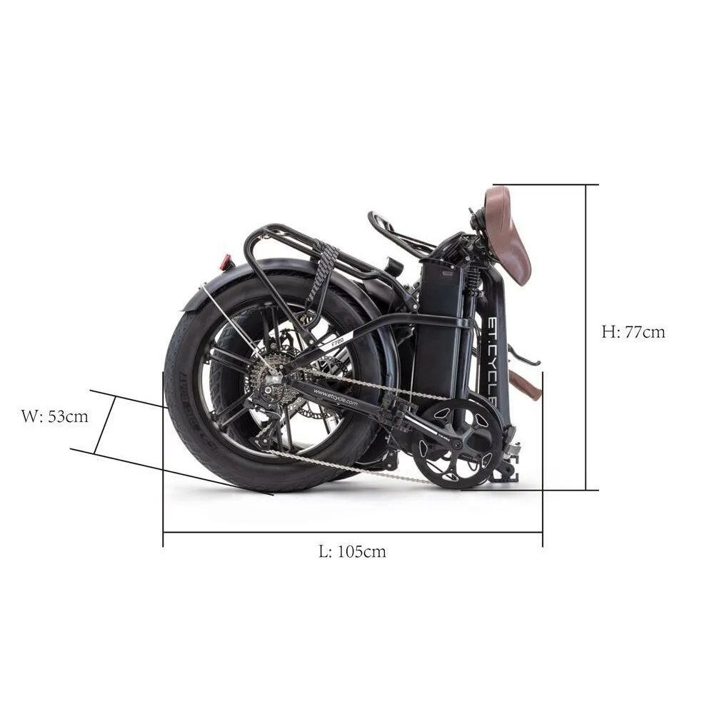 gefaltetes E-Bike der Marke ET.Cycle F1000 E-Faltrad in Schwarz