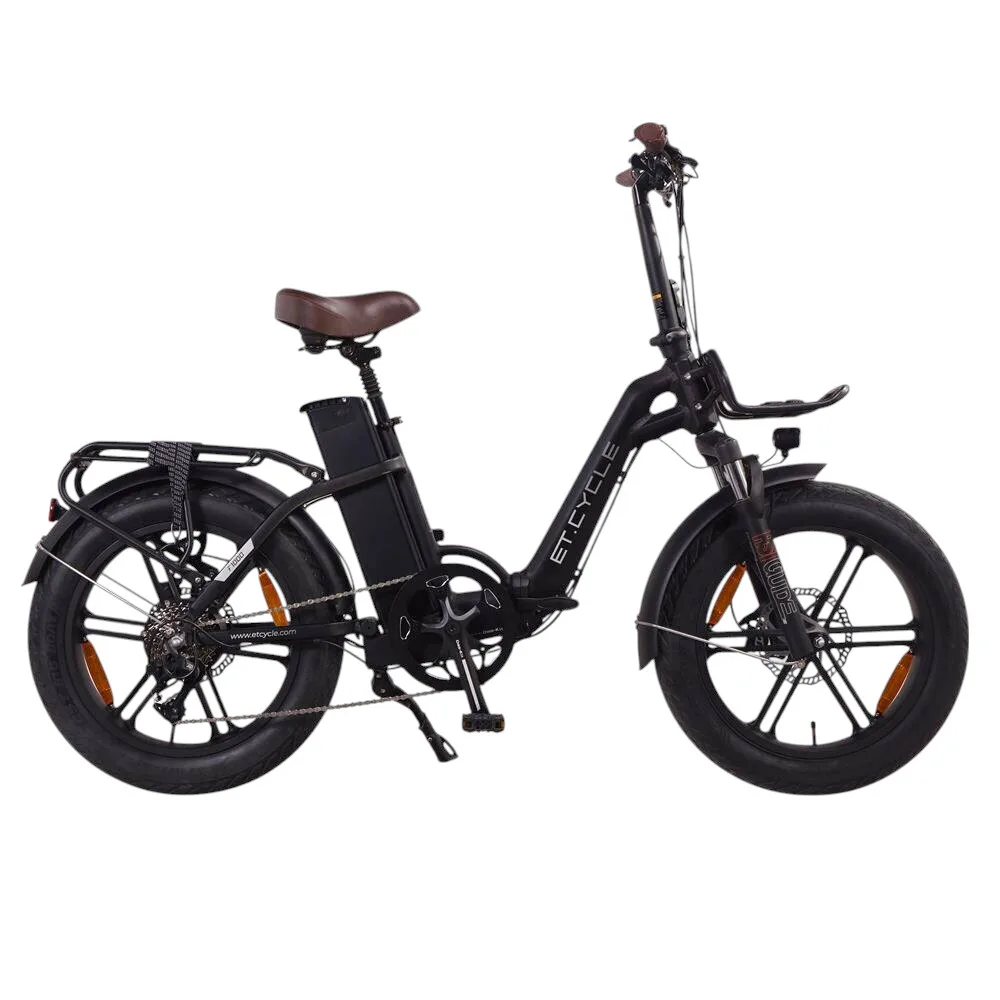 ET.Cycle F1000 E-Faltrad in Schwarz, 20-Zoll – kompaktes, faltbares Elektro-Fahrrad für Stadtfahrten und urbane Mobilität