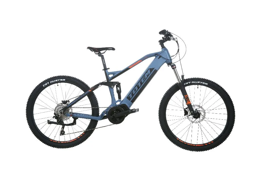 TOTEM Carry Pro E-Mountainbike in Blau – sportliches E-MTB für Bergtouren, Trails und raue Geländewege