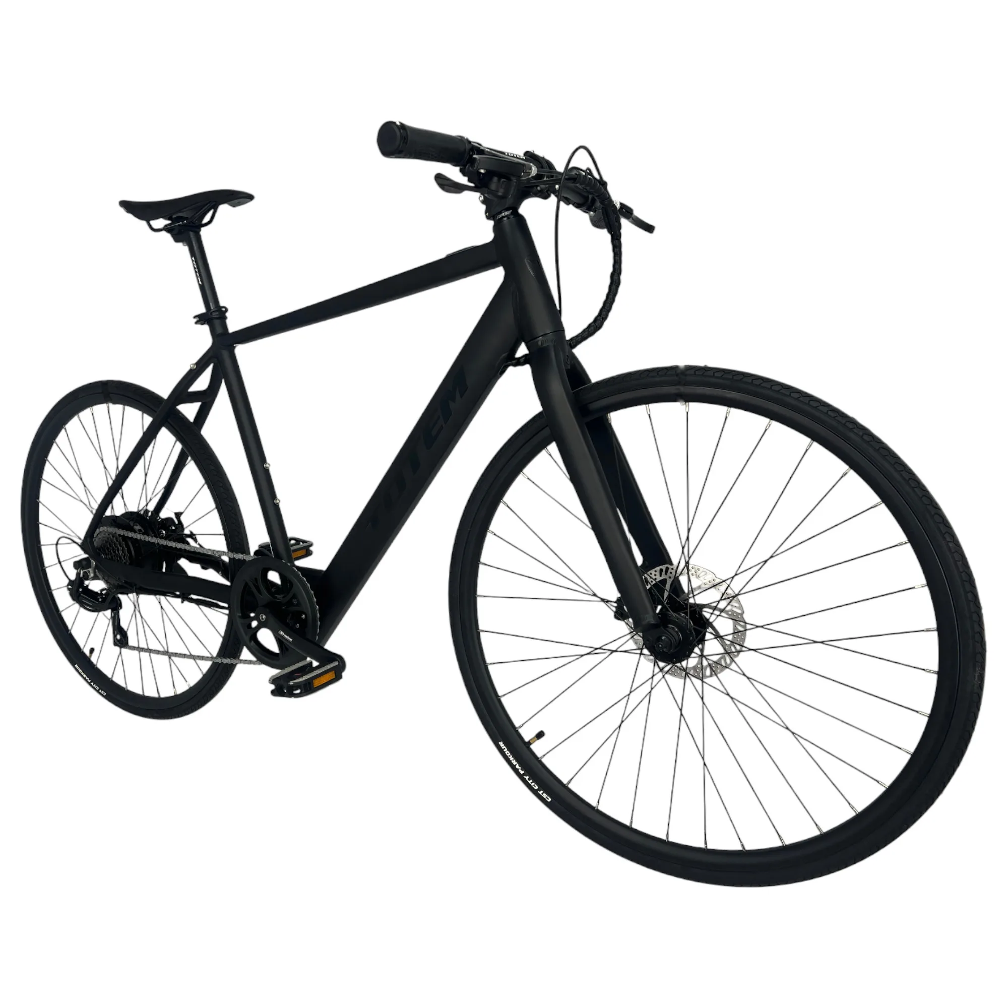 TOTEM Hemner E-Trekkingbike in Schwarz – robustes Elektro-Trekkingrad für lange Strecken und Naturtouren