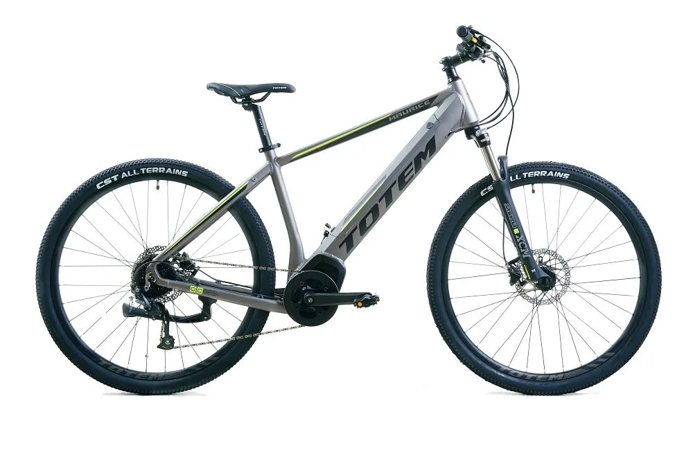 TOTEM Maurice E-Mountainbike in Silber – robustes E-MTB für Outdoor-Abenteuer, Trails und Offroad-Strecken
