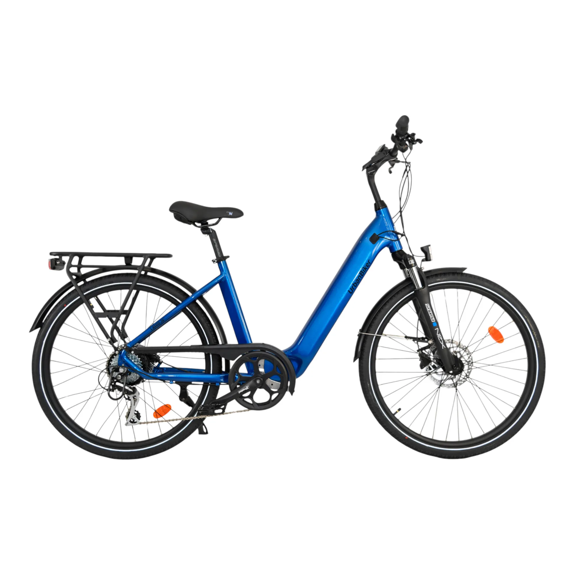 UrbanBiker UB100 E-Citybike in Blau – komfortables Stadtrad für urbane Fahrten und Pendler