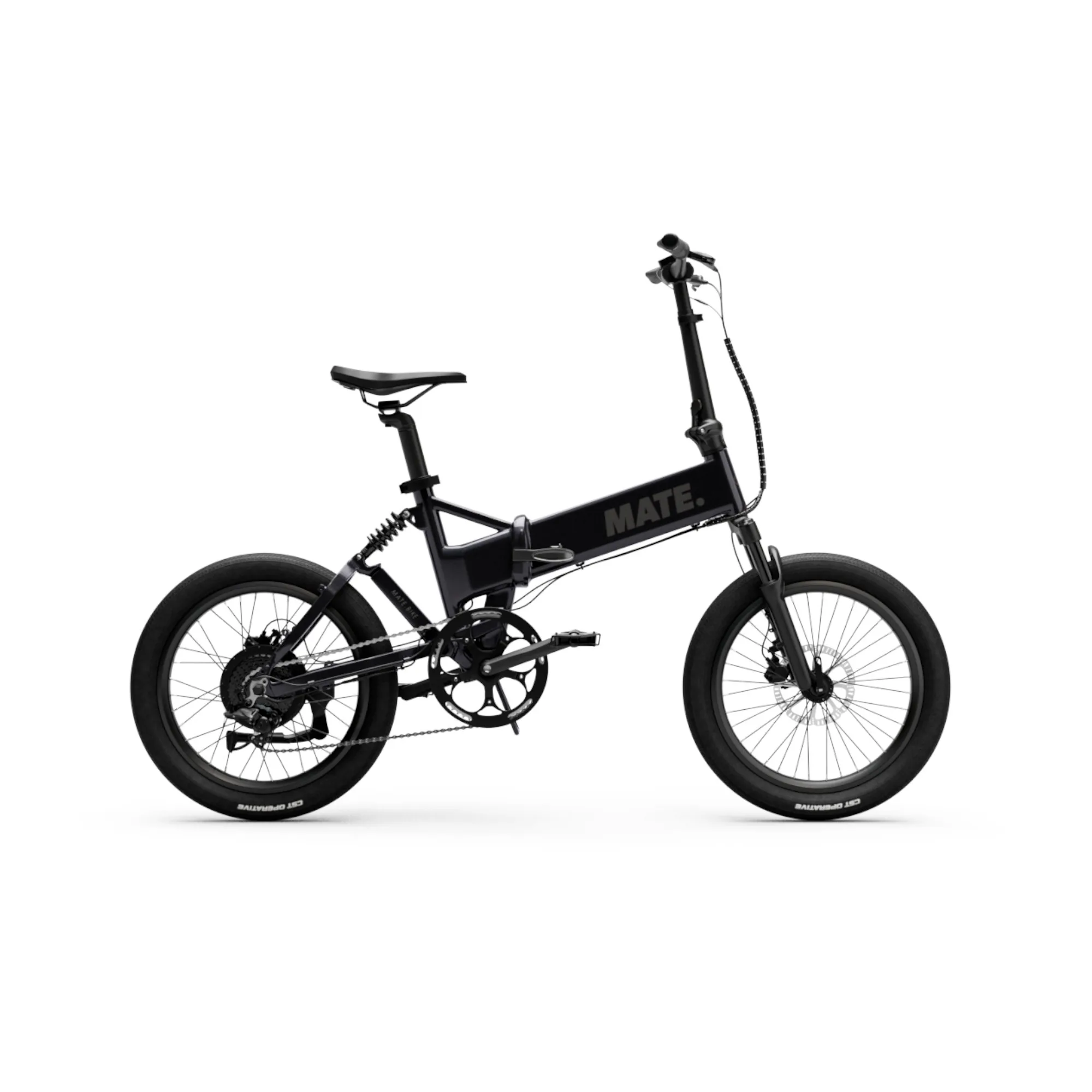MATE FUSION E-Faltrad in Subdued Black – kompaktes, faltbares E-Bike für urbane Mobilität