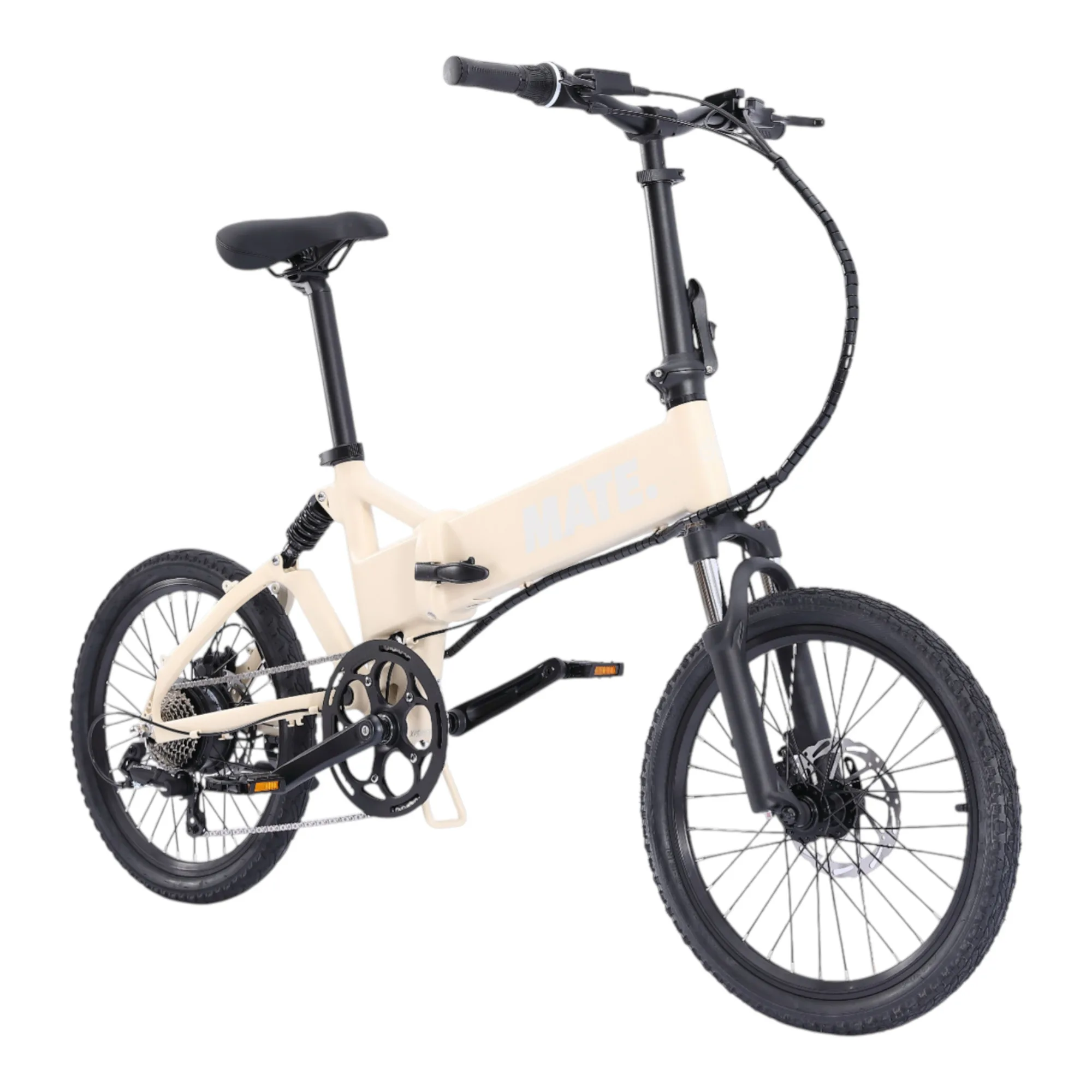 MATE ICON E-Faltrad in Ivory Moon – elegantes, faltbares E-Bike für urbane Mobilität und Pendlerfahrten