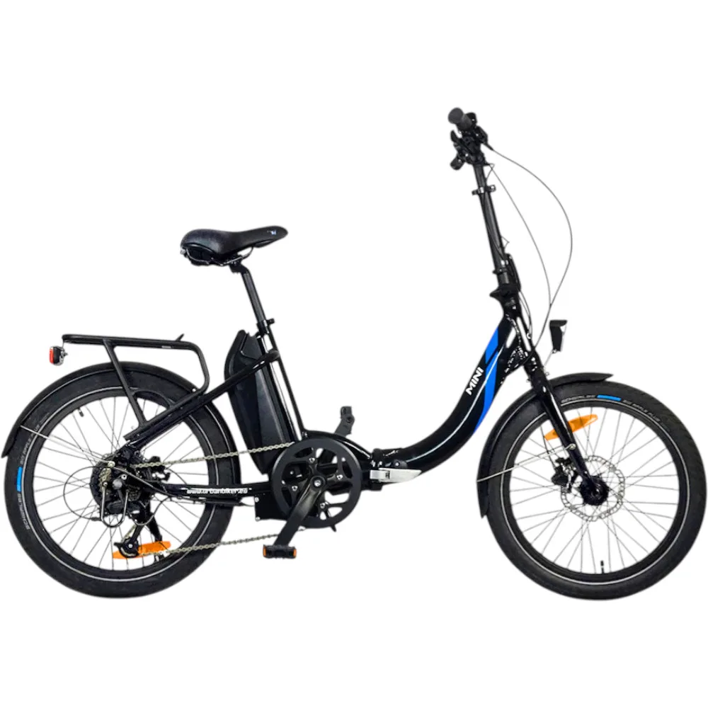 UrbanBiker Mini E-Faltrad in Schwarz – stylisches, kompaktes E-Bike für Stadtfahrten und Pendler