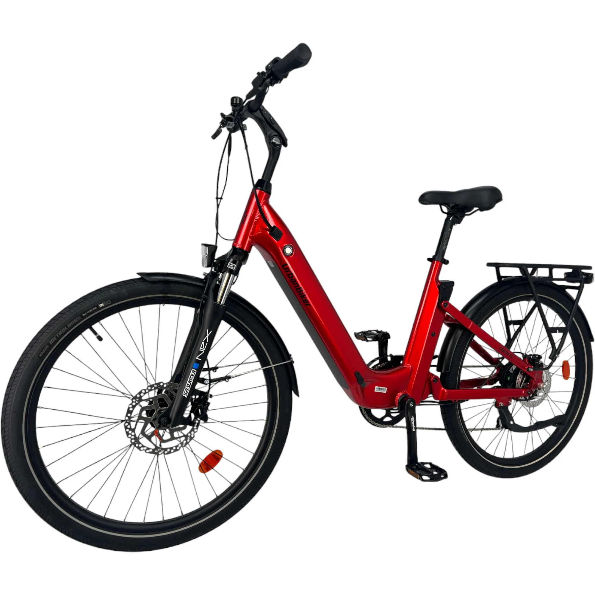 UrbanBiker UB200 E-Citybike in Rot – modernes Stadtrad für Damen und Herren