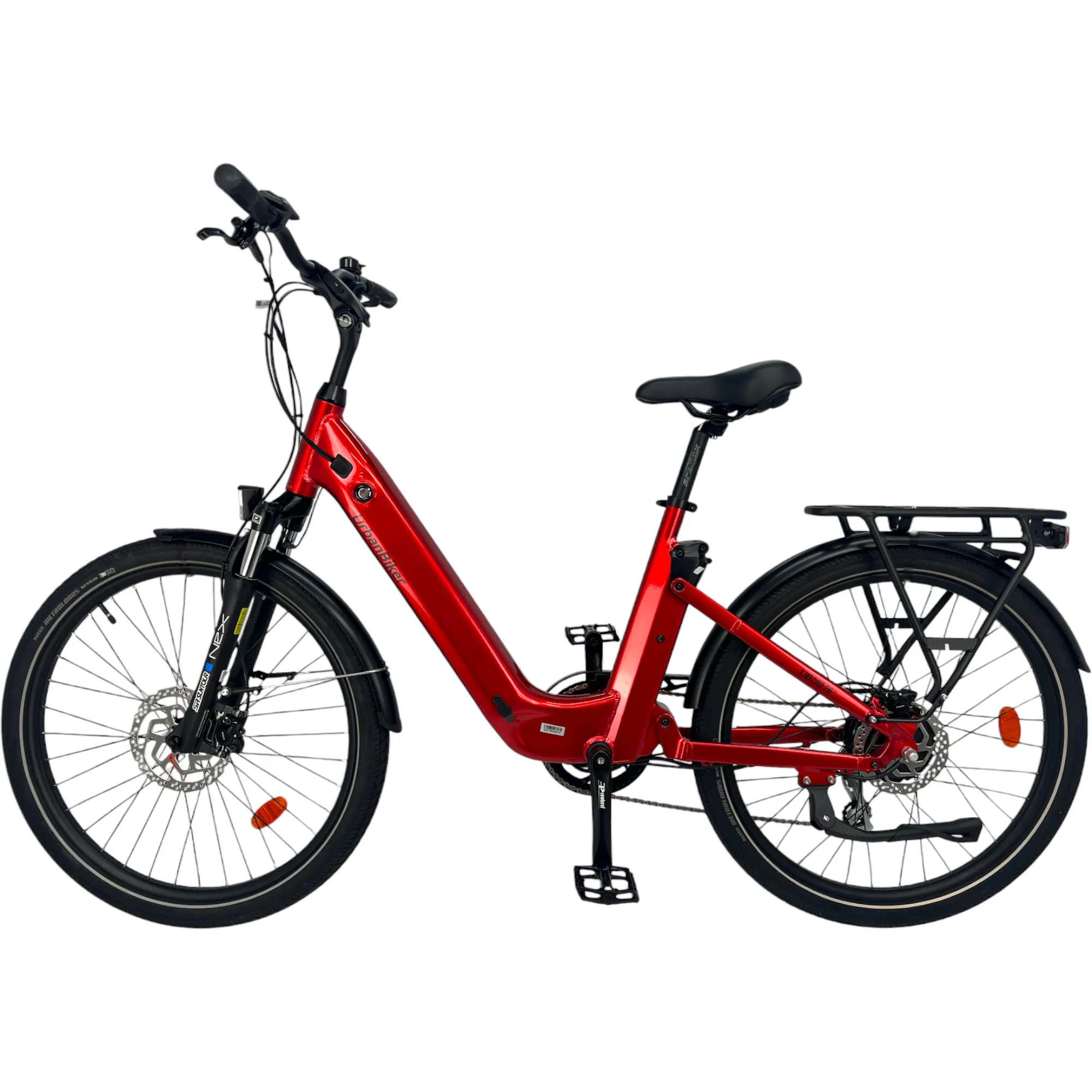 UrbanBiker UB200 E-Citybike in Rot – stylisches E-Bike für Stadt und Freizeit