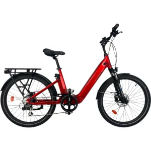 UrbanBiker UB200 E-Citybike in Rot – elegantes Stadtrad für komfortable urbane Fahrten