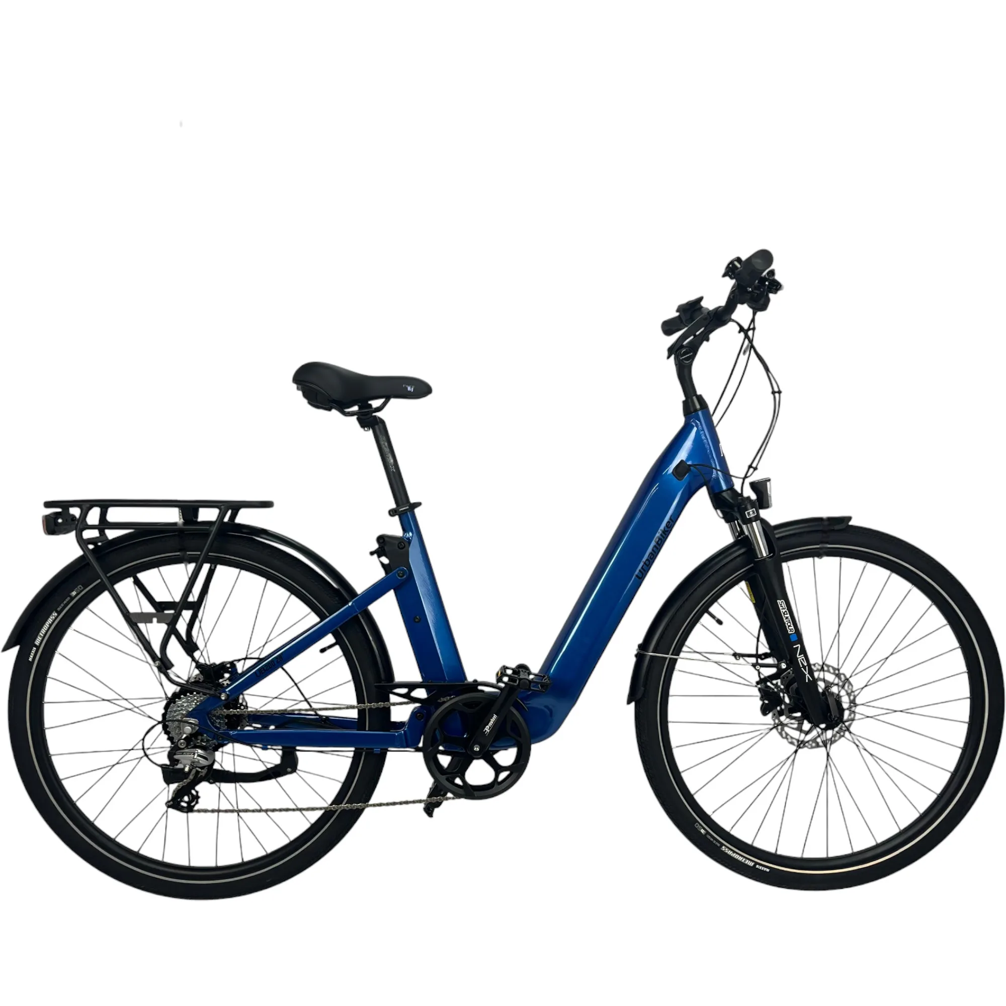 UrbanBiker UB200 E-Citybike in Blau – komfortables Stadtrad für urbane Fahrten