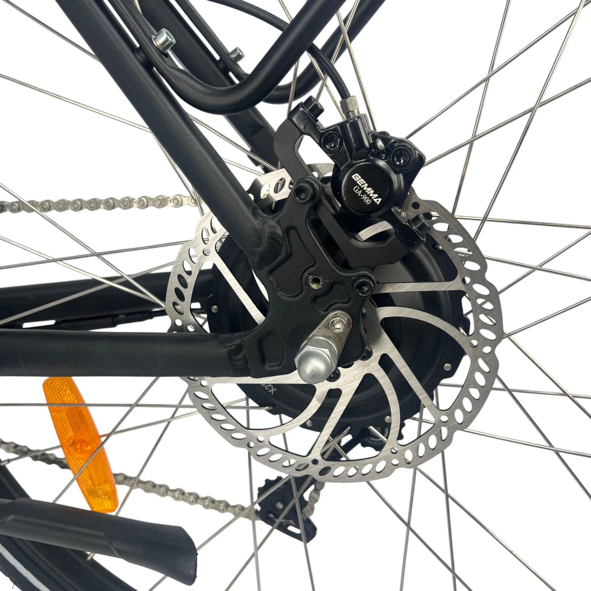 Bremse eines NCM C7 City E-Bikes – Detailaufnahme