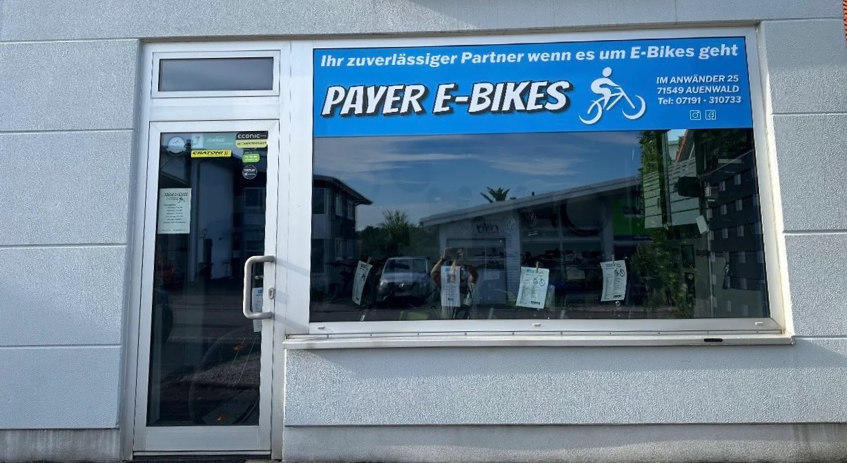 E-Bikes kaufen in Auenwald – Payer E-Bikes Ladenansicht