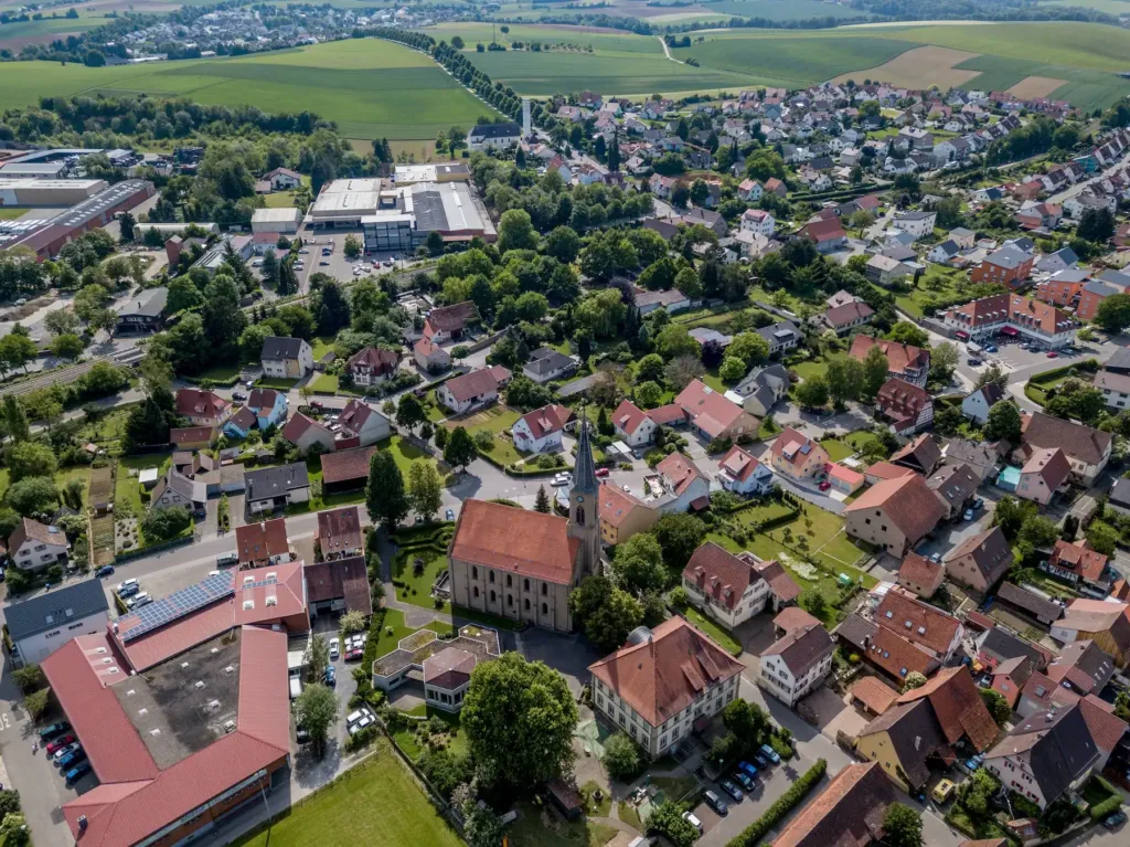 EBikes kaufen in Gemmingen - Blick von oben auf die Stadt