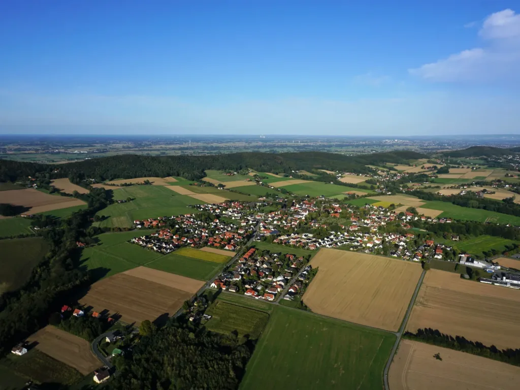 E-Bikes kaufen in Hüllhorst – Blick von oben auf Hüllhorst
