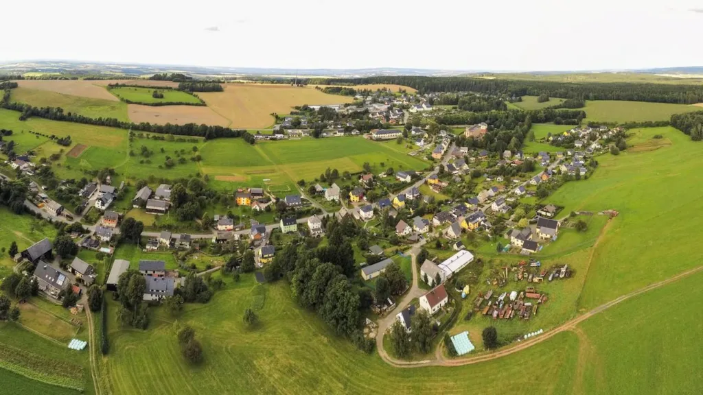 E-Bikes kaufen in Lößnitz – Lößnitz aus der Luft fotografiert