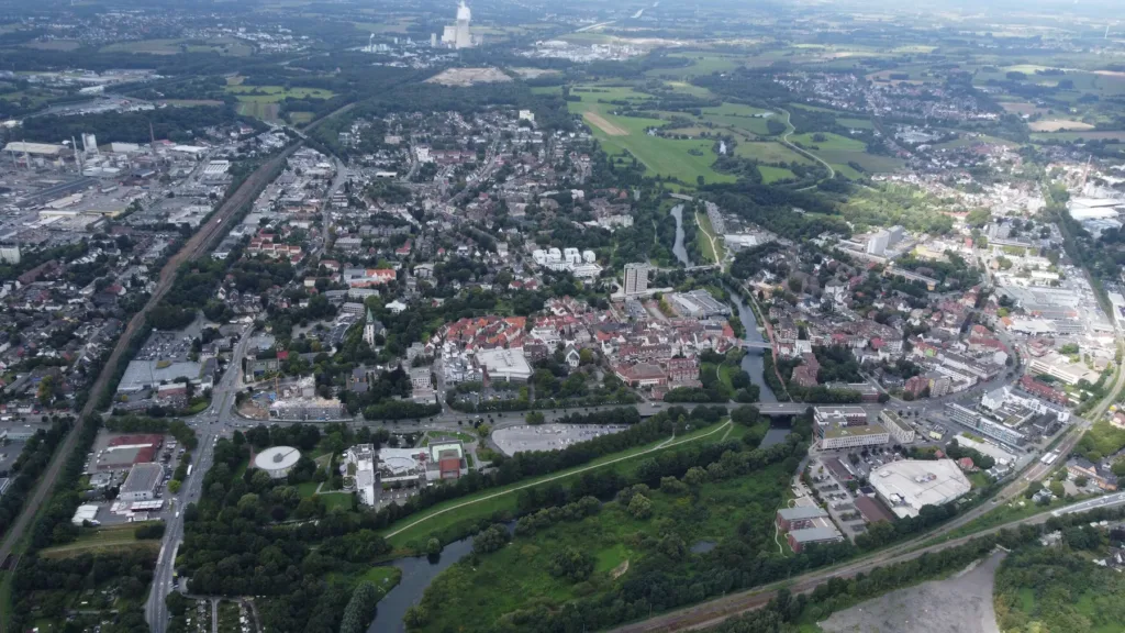 E-Bikes kaufen in Lünen – Stadtansicht von Lünen aus der Vogelperspektive