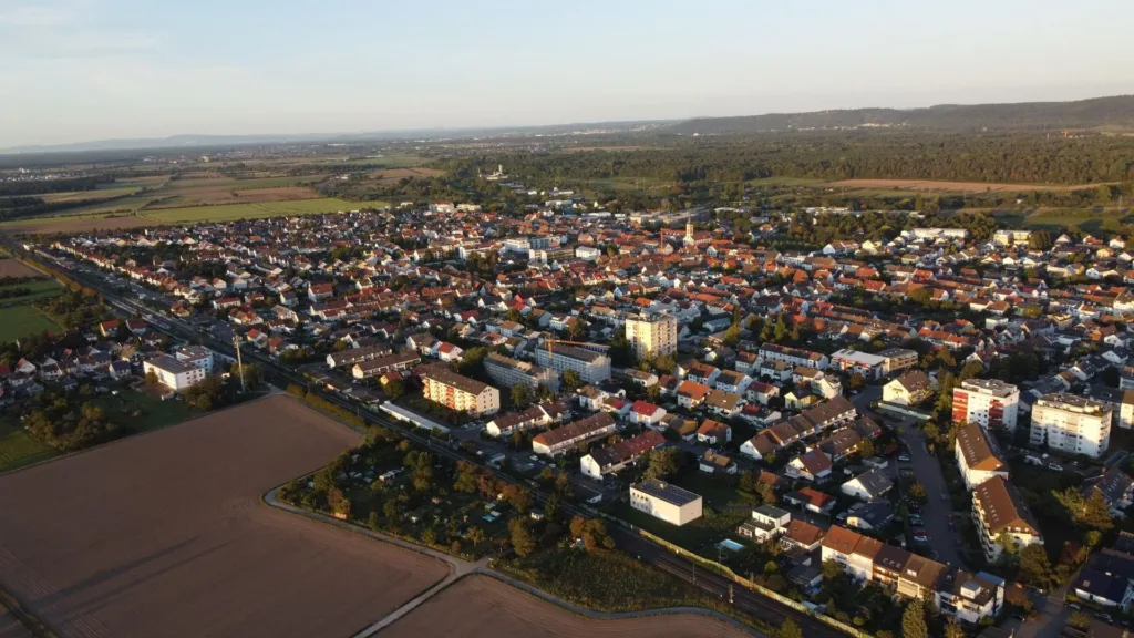 E-Bikes kaufen in Stutensee - Stadtansicht von oben