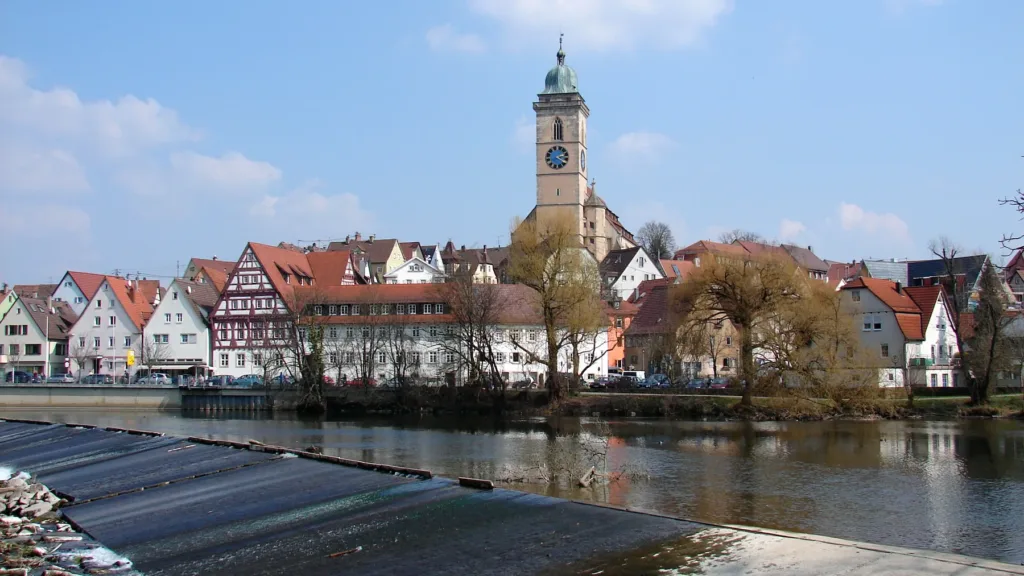 E-Bikes kaufen in Nürtingen - Luftaufnahme der Innenstadt und der umliegenden Region